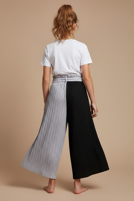Pantalon Fluide Ceinture Noeud - Multicolore Maille - vue 2