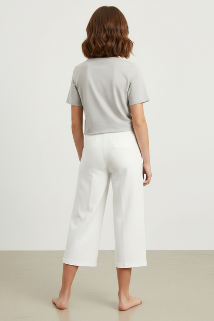 Pantalon Fluide Blanc Ample Décontracté Léger Enfant - Viscose - vue 2