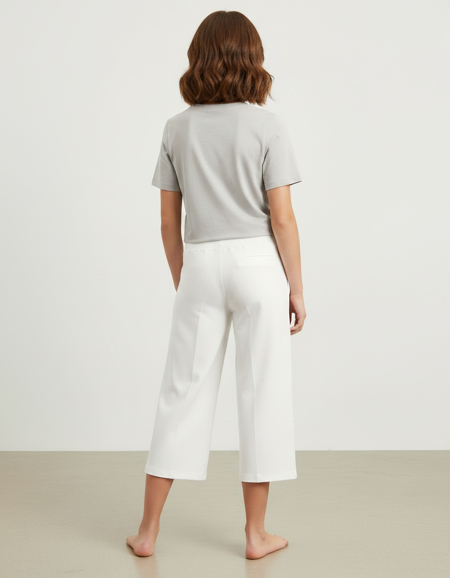 Pantalon Fluide Blanc Ample Décontracté Léger Enfant - Viscose - vue 2