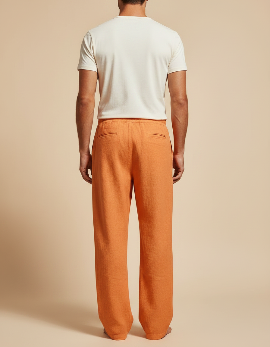 Pantalon De Yoga Fluide - Orange Lin - vue 2