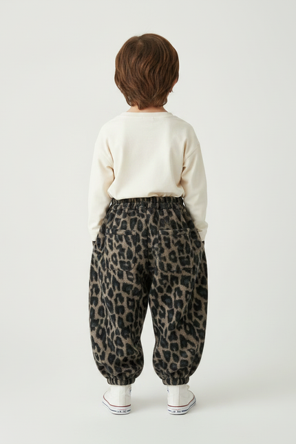 Pantalon Fluide Léopard Ample Polaire Élastique Chaud - Imprimé Molleton - vue 2