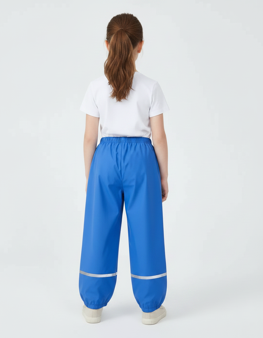 Pantalon Fluide Bleu Imperméable Réfléchissant Enfant - Polyester - vue 2