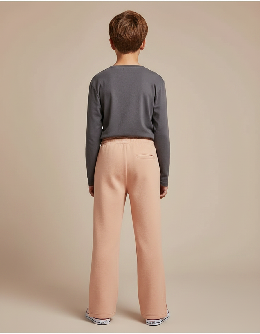 Pantalon Fluide Pêche Ample Décontracté Enfant - Orange Molleton - vue 2