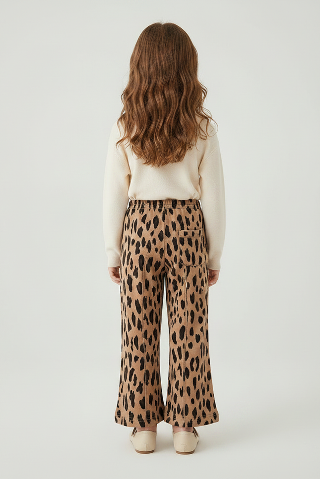 Pantalon Fluide Leopard Fille - Imprimé Molleton - vue 2