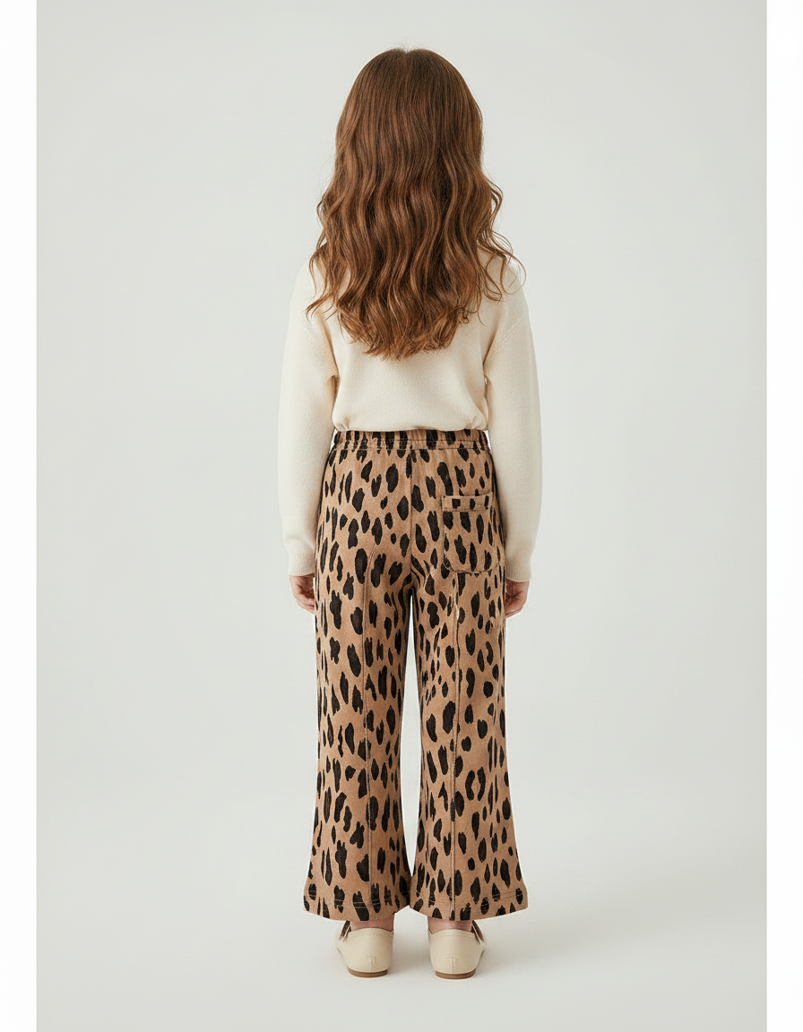 Pantalon Fluide Leopard Fille - Imprimé Molleton - vue 2