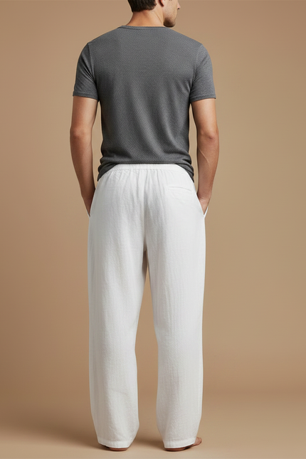 Pantalon Fluide Voyage - Blanc Lin - vue 2