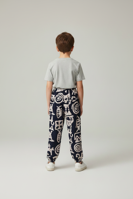Pantalon Fluide Imprimé Ethnique Ample Confortable Garçon - Viscose - vue 2