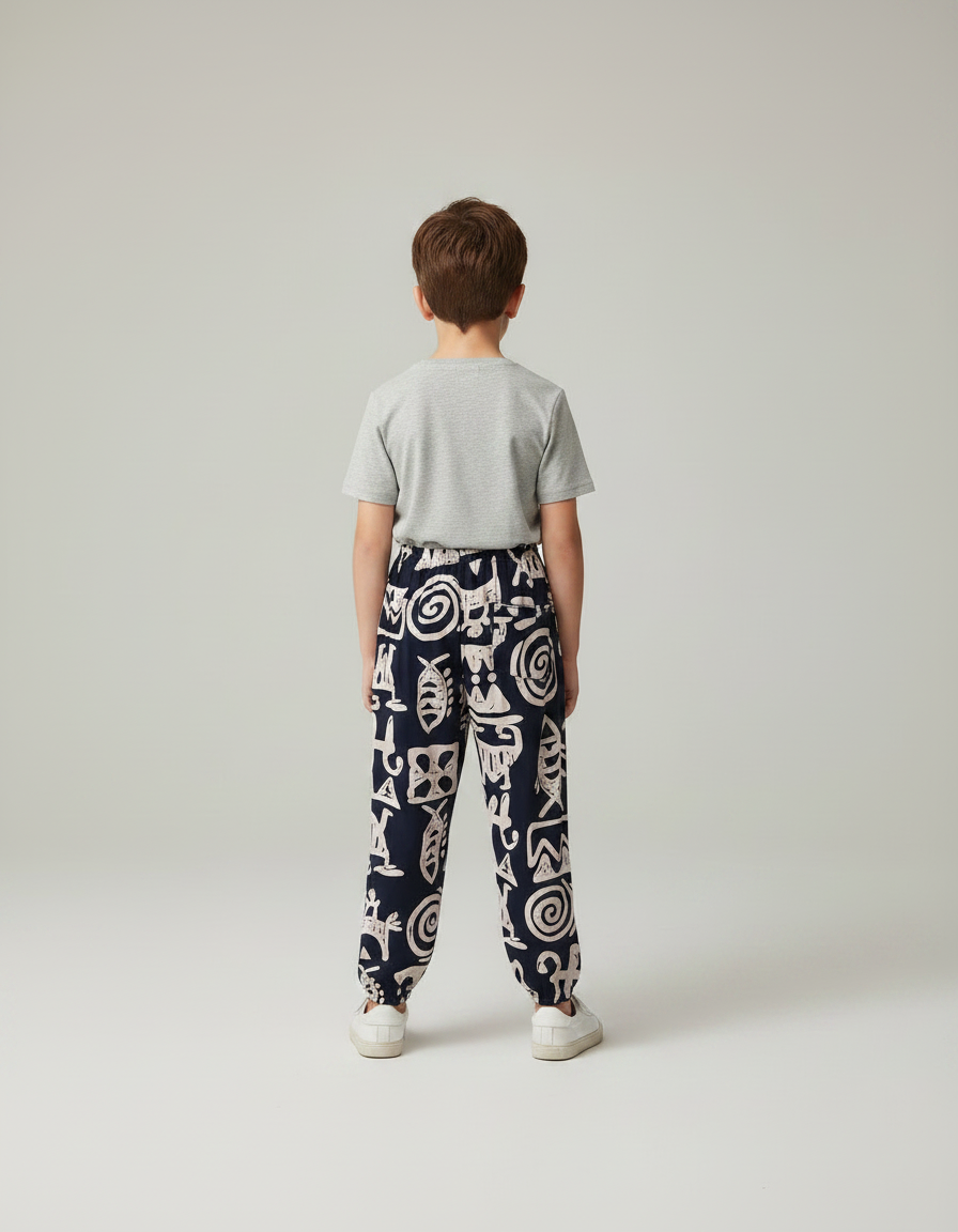 Pantalon Fluide Imprimé Ethnique Ample Confortable Garçon - Viscose - vue 2