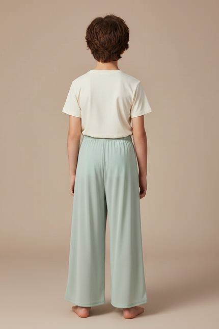 Pantalon Fluide Vert Ample Léger Transparent Confortable - Viscose - vue 2