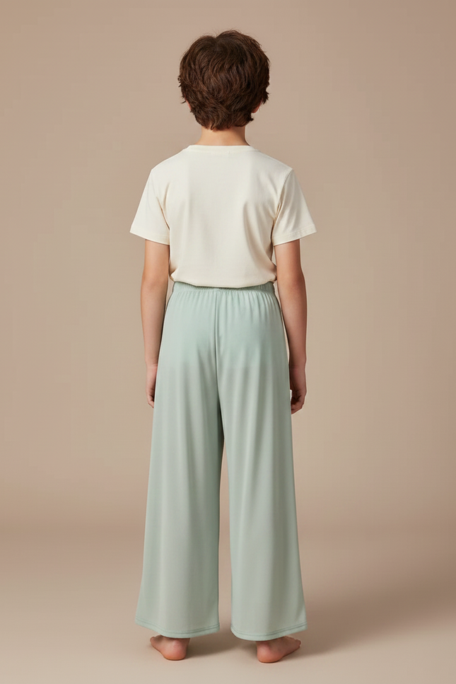 Pantalon Fluide Vert Ample Léger Transparent Confortable - Viscose - vue 2