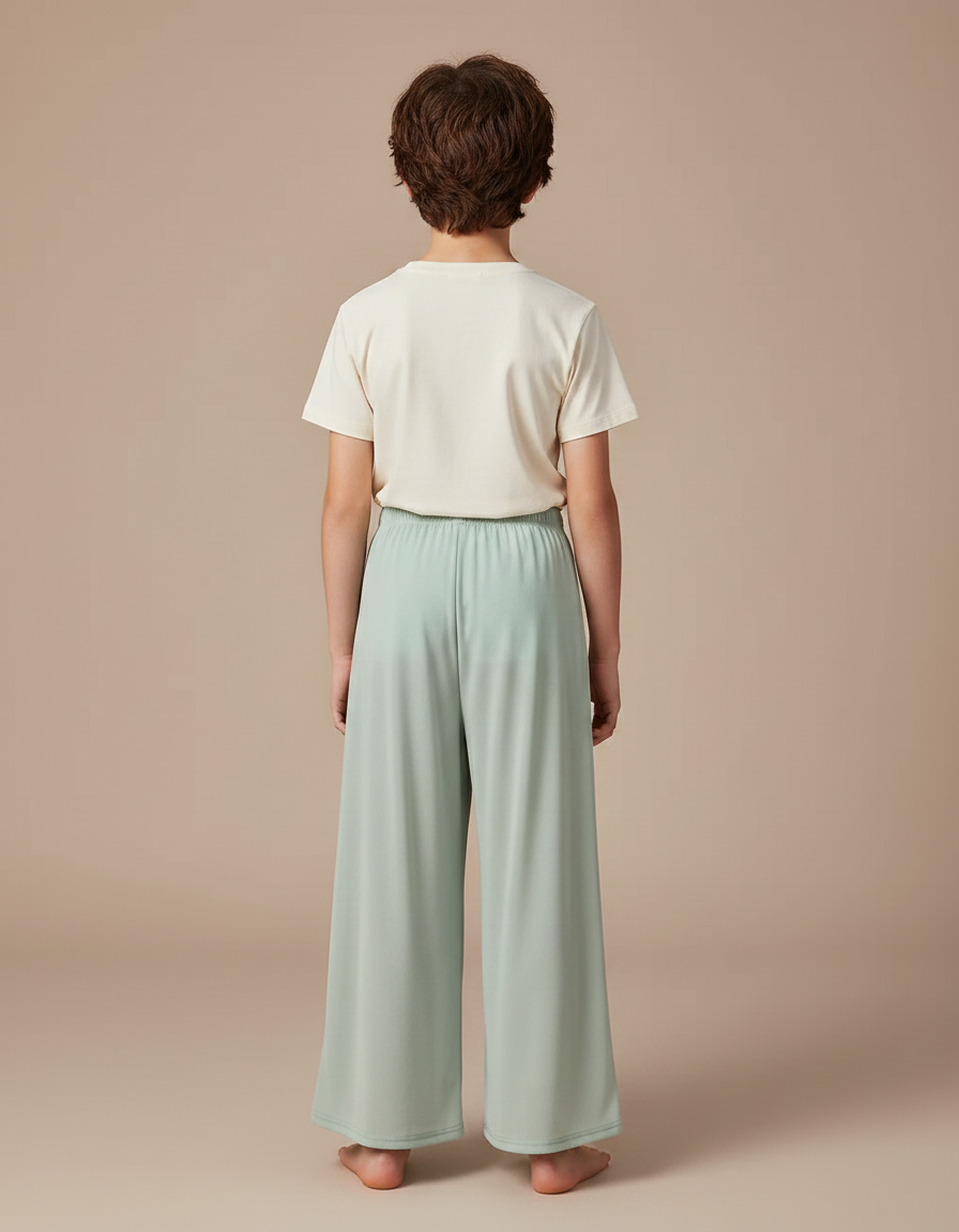 Pantalon Fluide Vert Ample Léger Transparent Confortable - Viscose - vue 2