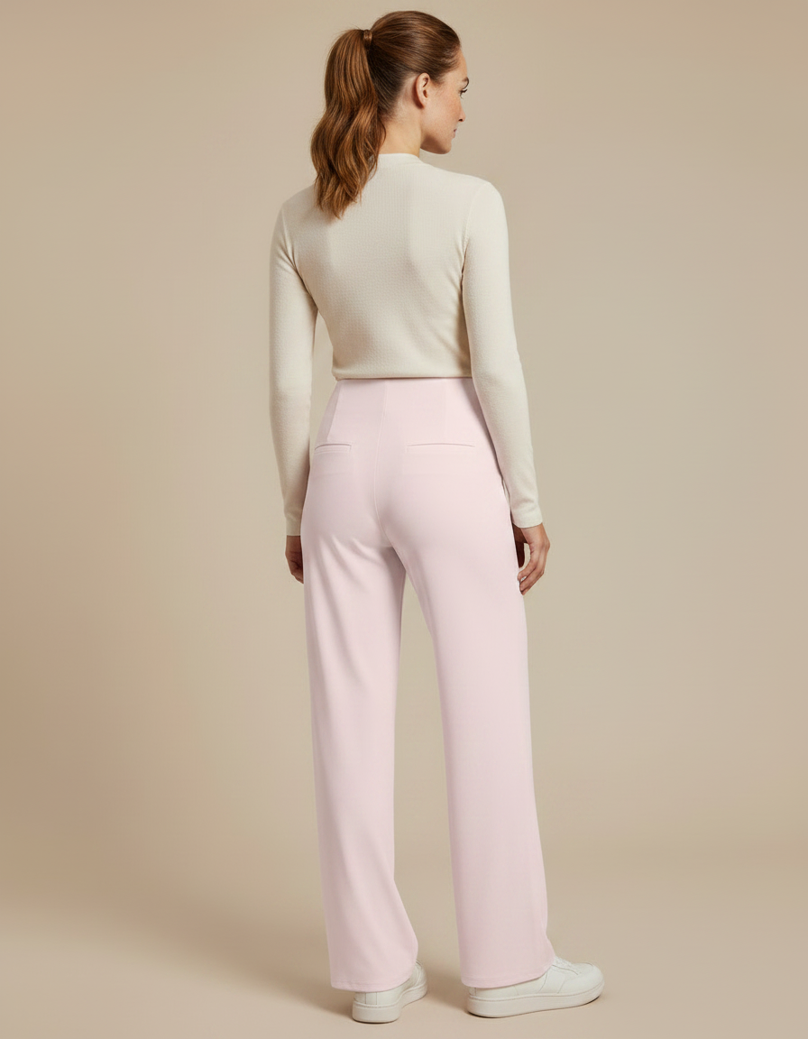 Pantalon Fluide Lycra Femme - Rose Polyester - vue 2