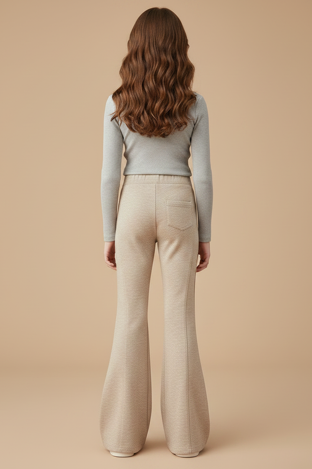 Pantalon Patte D'éléphant Fluide - Beige Molleton - vue 2