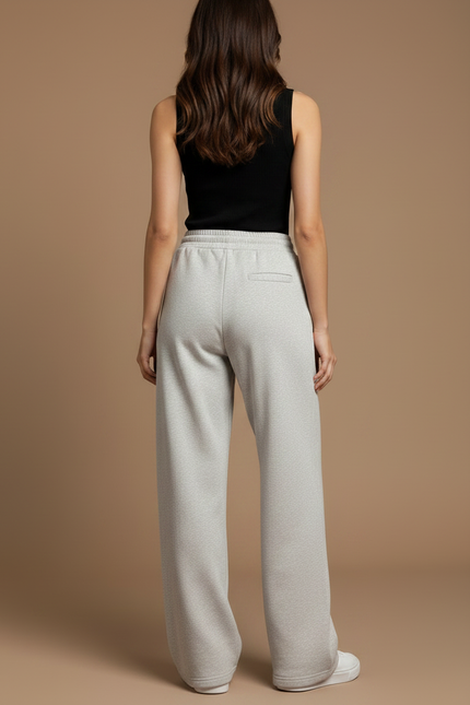 Pantalon Fluide Longue Jambe - Gris Molleton - vue 2