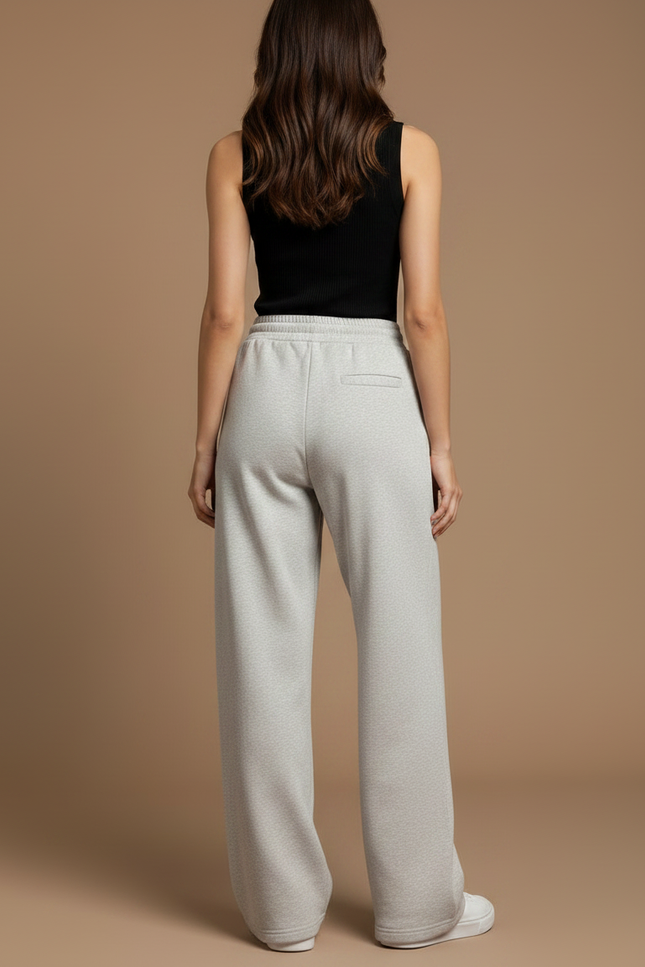 Pantalon Fluide Longue Jambe - Gris Molleton - vue 2