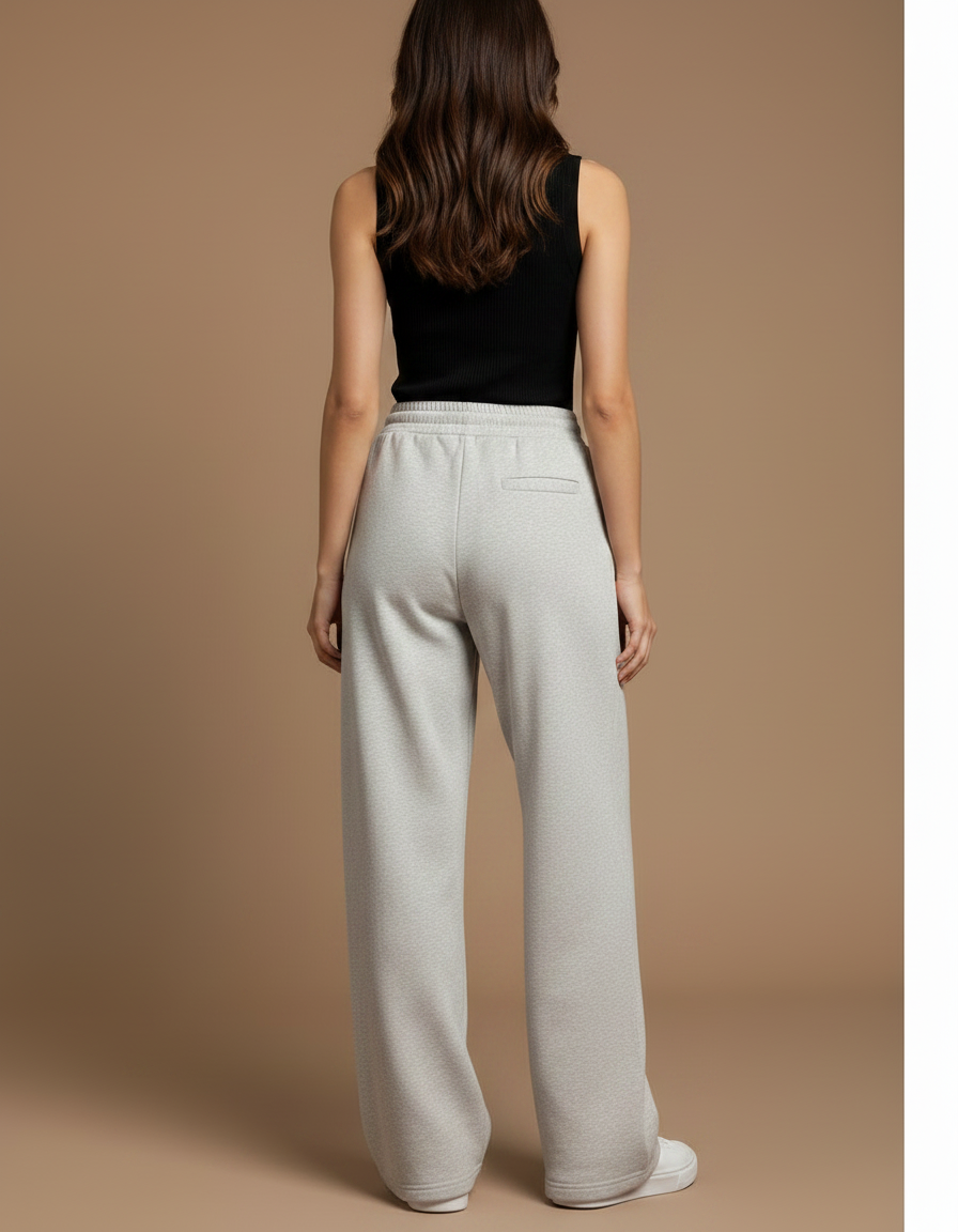 Pantalon Fluide Longue Jambe - Gris Molleton - vue 2