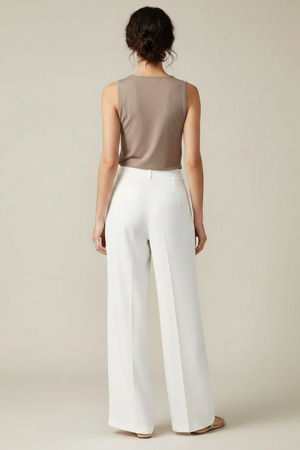 Pantalon Blanc Fluide Mariage - Viscose - vue 2