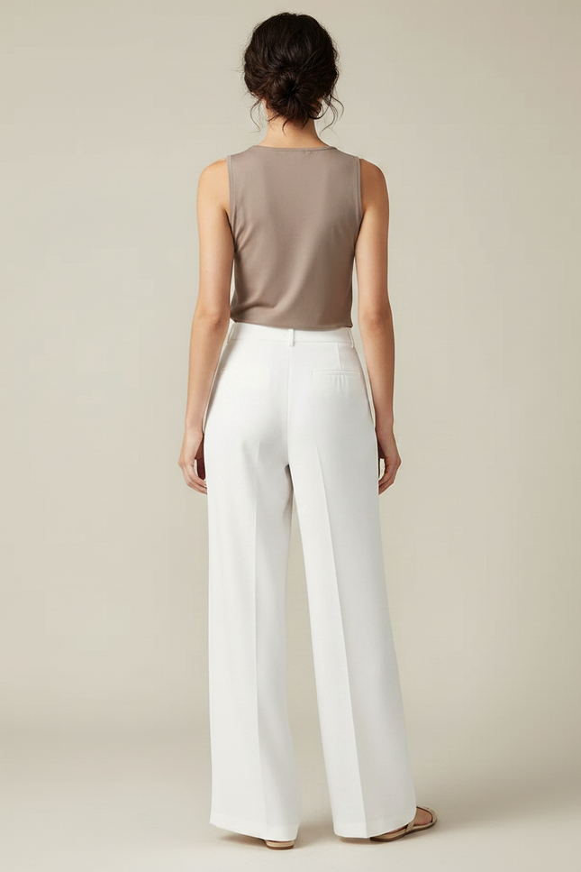 Pantalon Blanc Fluide Mariage - Viscose - vue 2