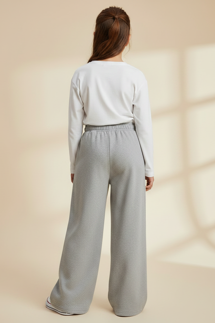 Pantalon Fluide Gris Ample Confortable Enfant - Molleton - vue 2