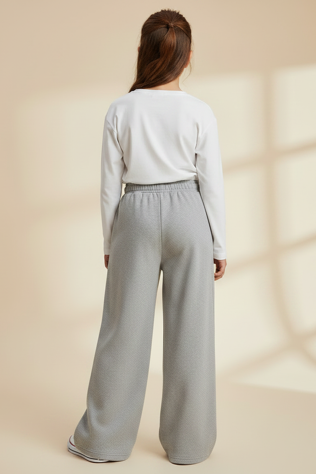 Pantalon Fluide Gris Ample Confortable Enfant - Molleton - vue 2