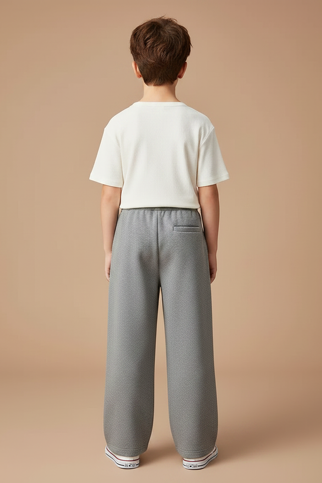 Pantalon Fluide Gris Ample Molleton Décontracté Confortable - vue 2