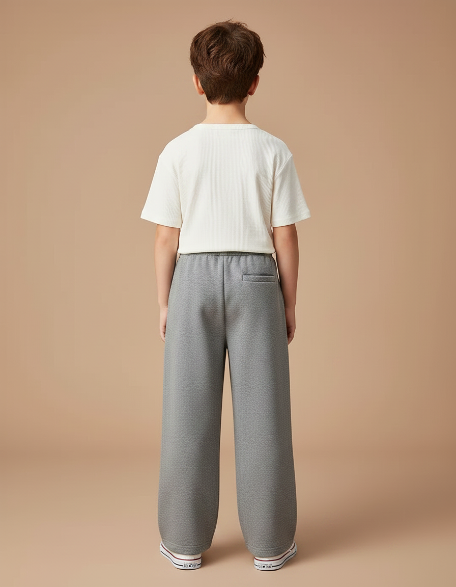 Pantalon Fluide Gris Ample Molleton Décontracté Confortable - vue 2