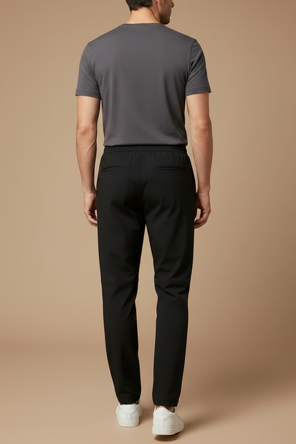 Pantalon Fluide Homme Noir Coupe Ample Polyester Chic Mi-saison - vue 2