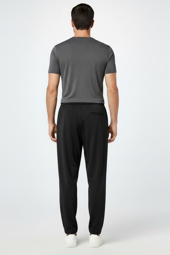 Pantalon Fluide Noir Droit Décontracté Homme - Polyester - vue 2