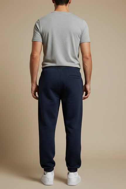 Pantalon Fluide Bleu Marine Décontracté Molletonné Homme - vue 2