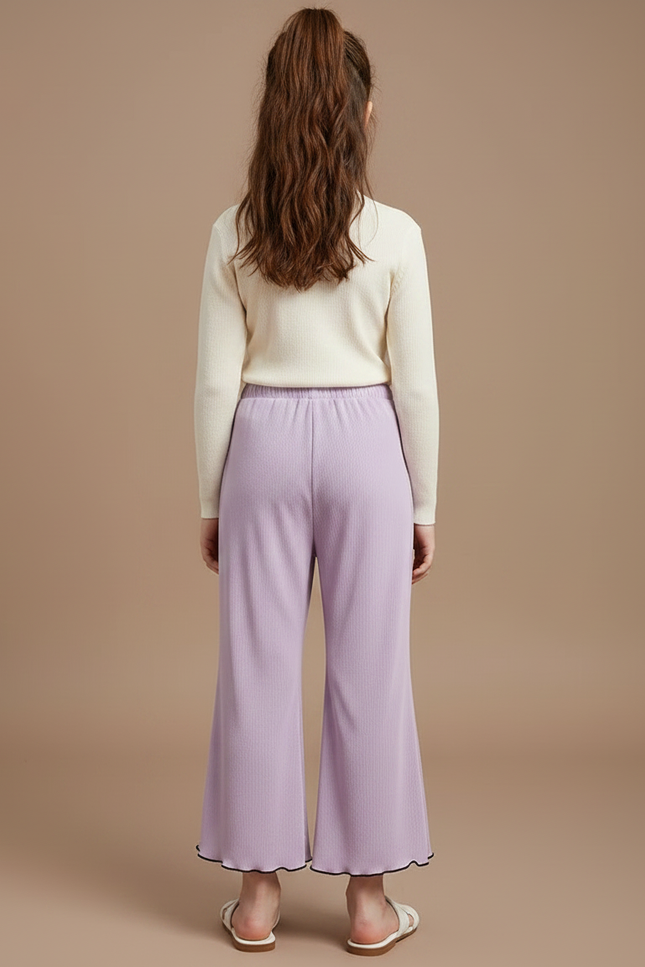 Pantalon Fluide Crepon - Violet Viscose - vue 2
