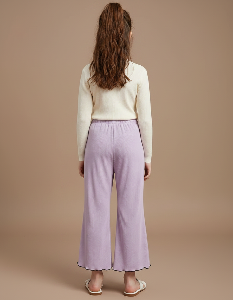 Pantalon Fluide Crepon - Violet Viscose - vue 2