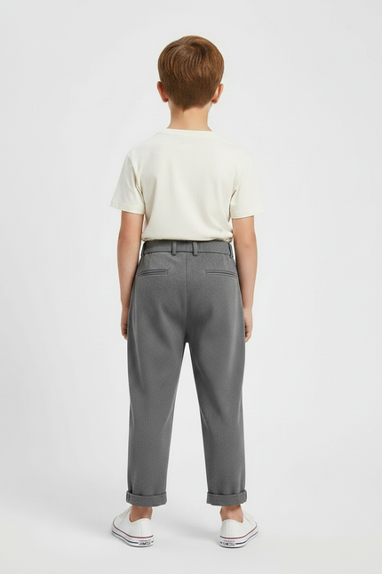Pantalon Fluide Garçon Gris Coupe Ample - Polyester - vue 2
