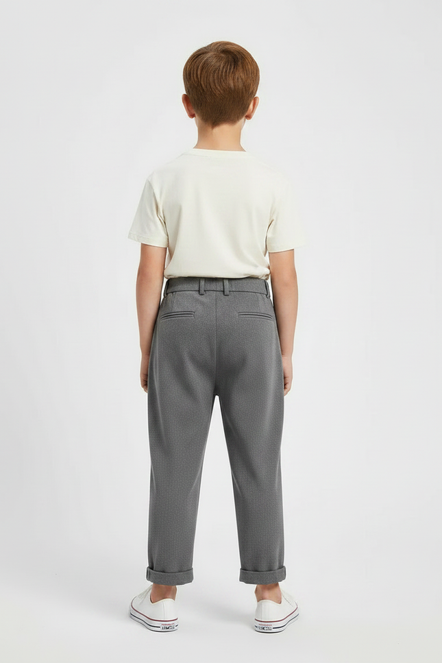 Pantalon Fluide Garçon Gris Coupe Ample - Polyester - vue 2