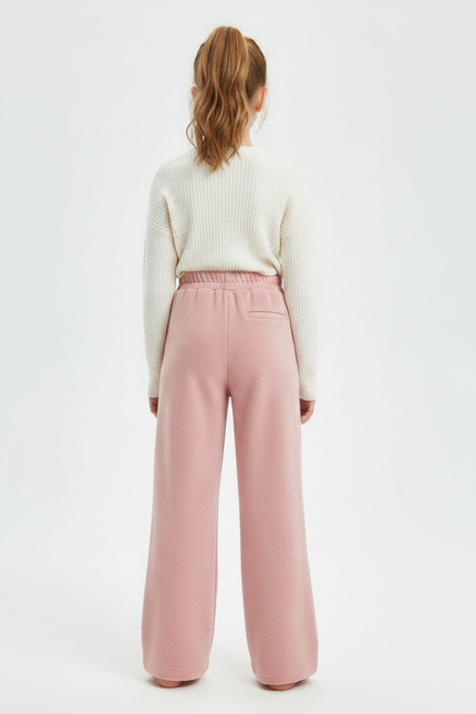 Pantalon Fluide Rose Ample Chaud Enfant Hiver - Molleton - vue 2