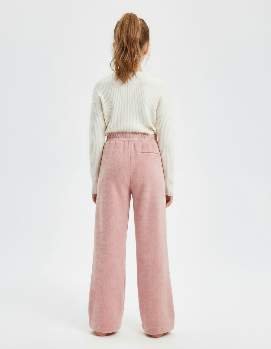 Pantalon Fluide Rose Ample Chaud Enfant Hiver - Molleton - vue 2