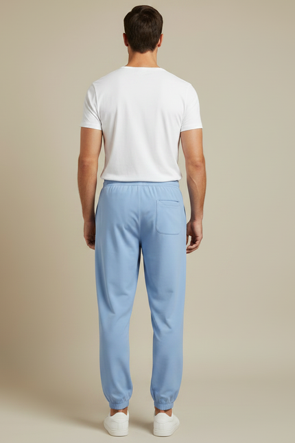 Pantalon Fluide Bleu Ciel Jogger Décontracté Homme - Polyester - vue 2