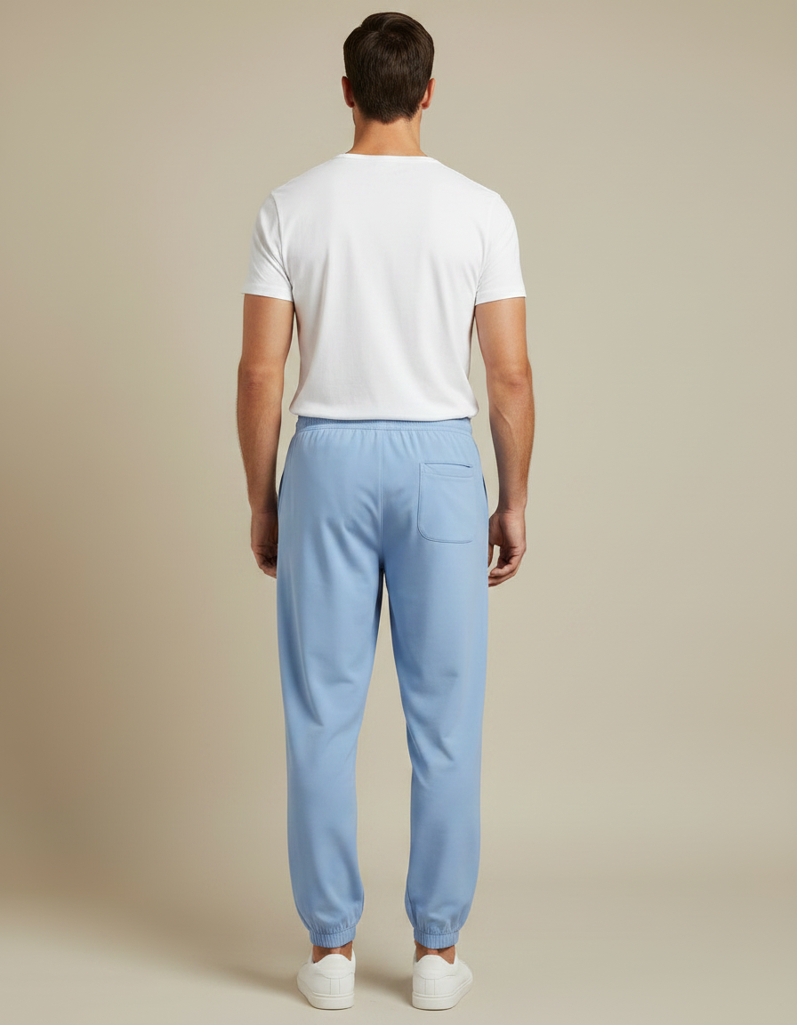 Pantalon Fluide Bleu Ciel Jogger Décontracté Homme - Polyester - vue 2