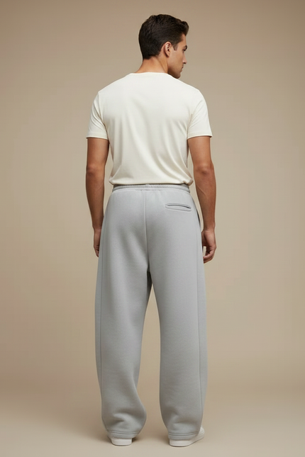 Pantalon Fluide Gris Ample Molleton Décontracté Homme - vue 2