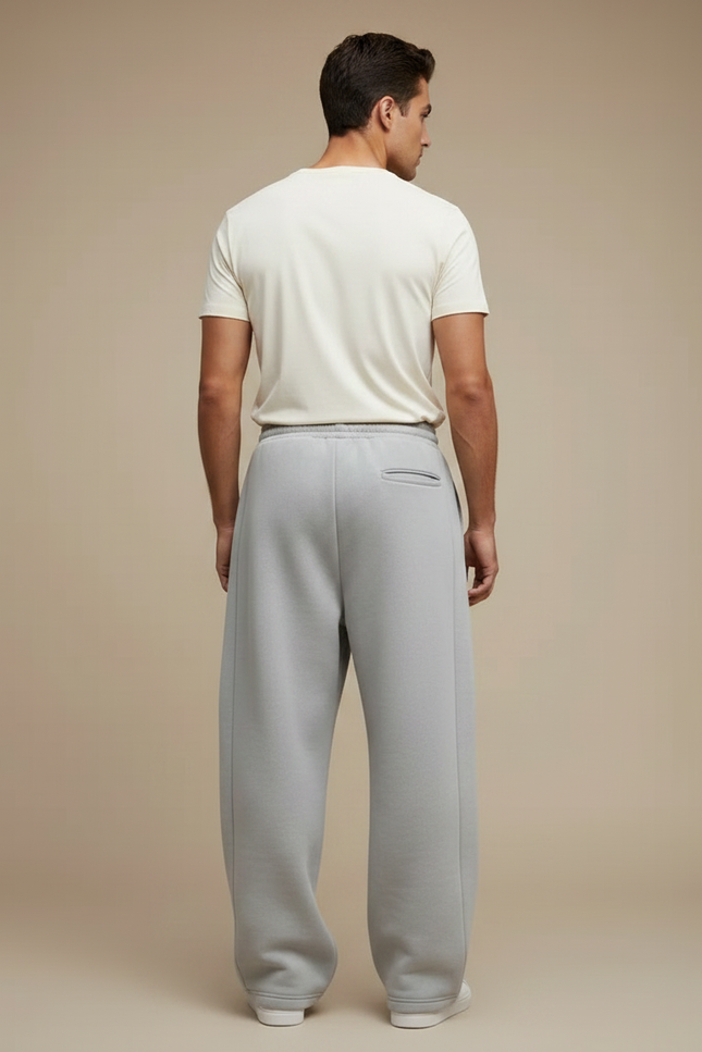 Pantalon Fluide Gris Ample Molleton Décontracté Homme - vue 2
