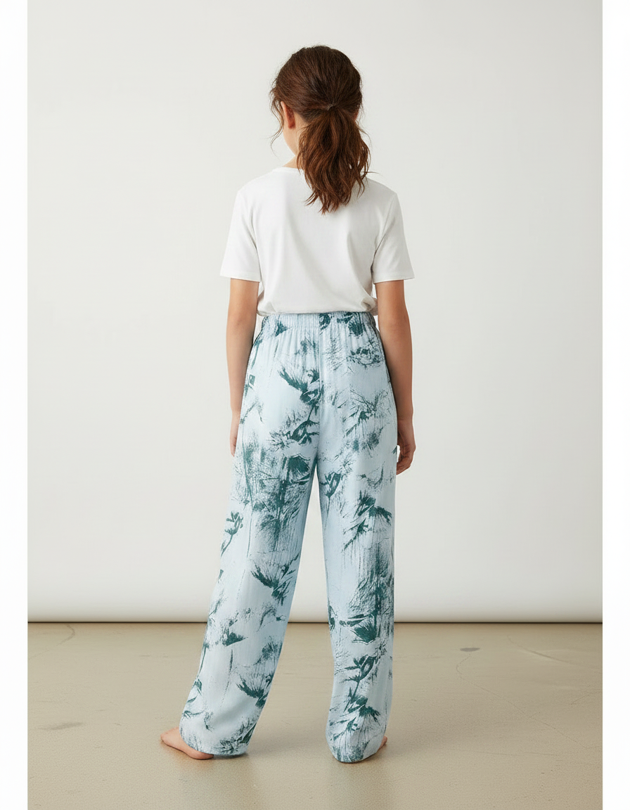 Pantalon Fluide Imprimé Tropical Ample Confortable Léger - Viscose - vue 2