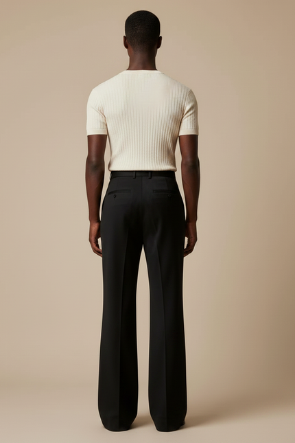 Pantalon Patte D'eph Fluide - Noir Polyester - vue 2