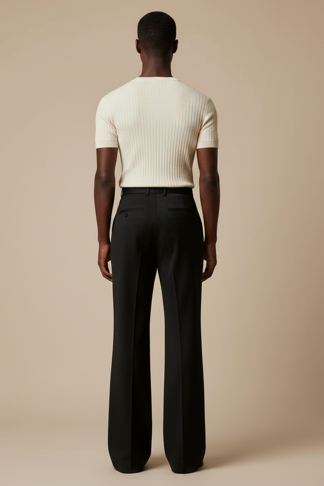 Pantalon Patte D'eph Fluide - Noir Polyester - vue 2