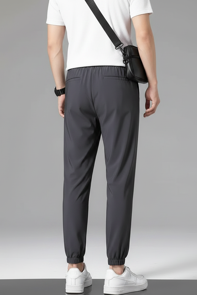 Pantalon Fluide Gris Cordon Léger Sport Homme - Polyester - vue 2