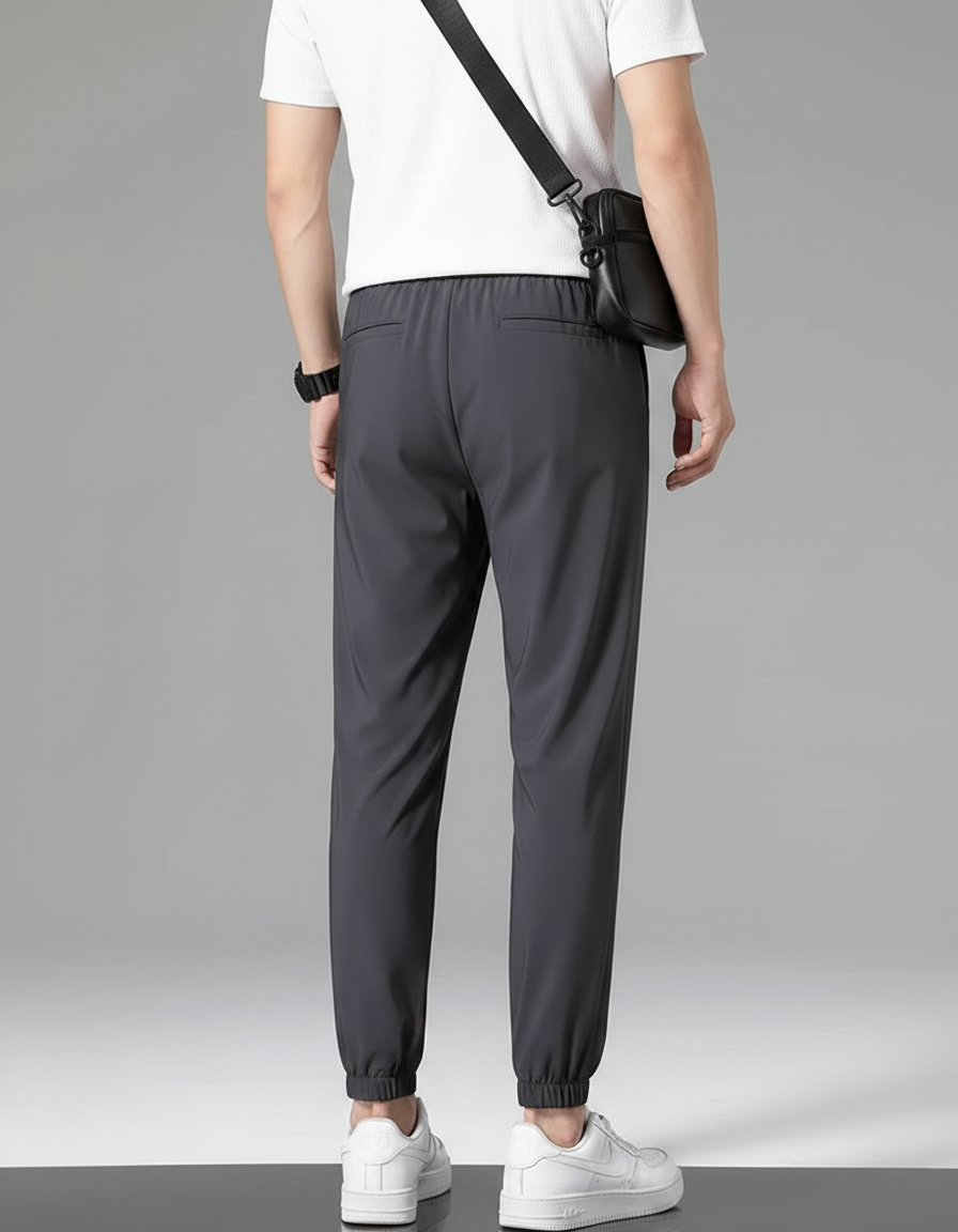 Pantalon Fluide Gris Cordon Léger Sport Homme - Polyester - vue 2
