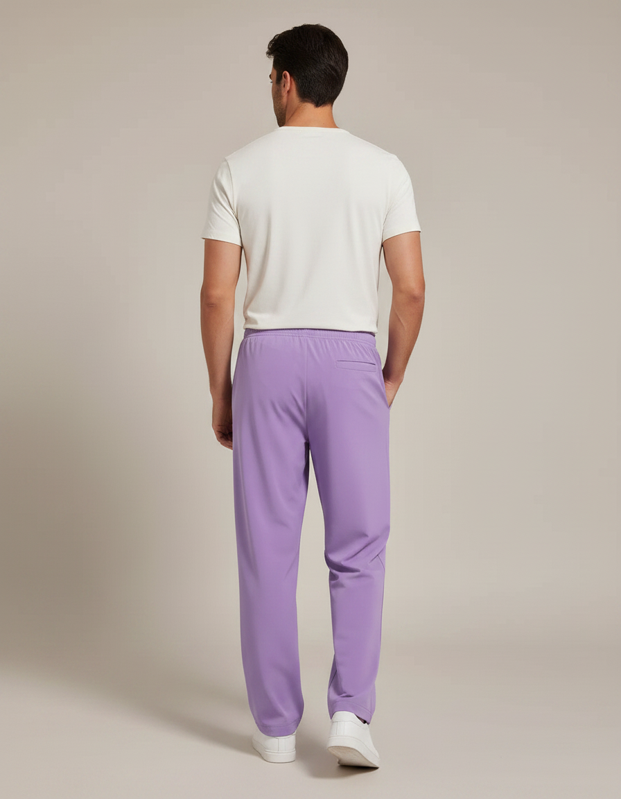 Pantalon Fluide Violet Ample Décontracté Homme - Polyester - vue 2