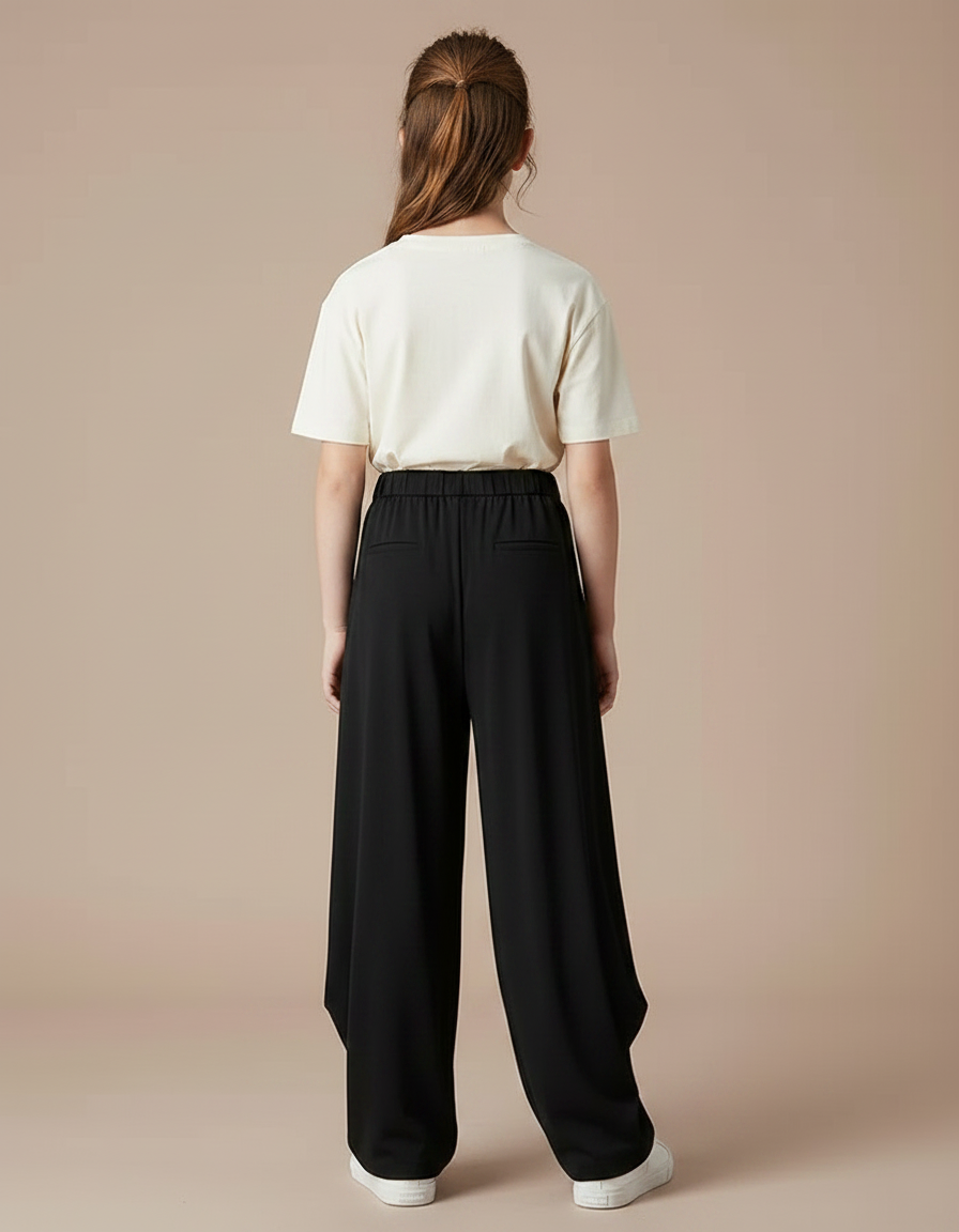 Pantalon Fluide Noir Ample Confortable Fille - Viscose - vue 2