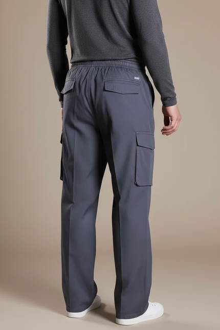 Pantalon Fluide Cargo Gris Homme Ample Décontracté - Polyester - vue 2