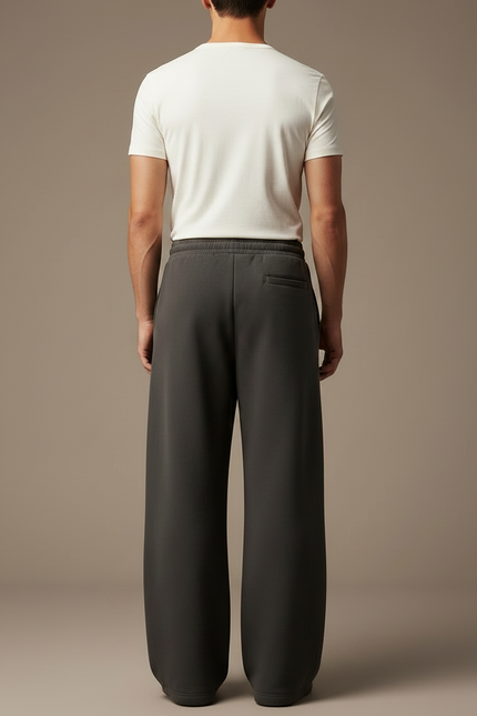 Pantalon Fluide Gris Ample Décontracté Homme Coton - Molleton - vue 2