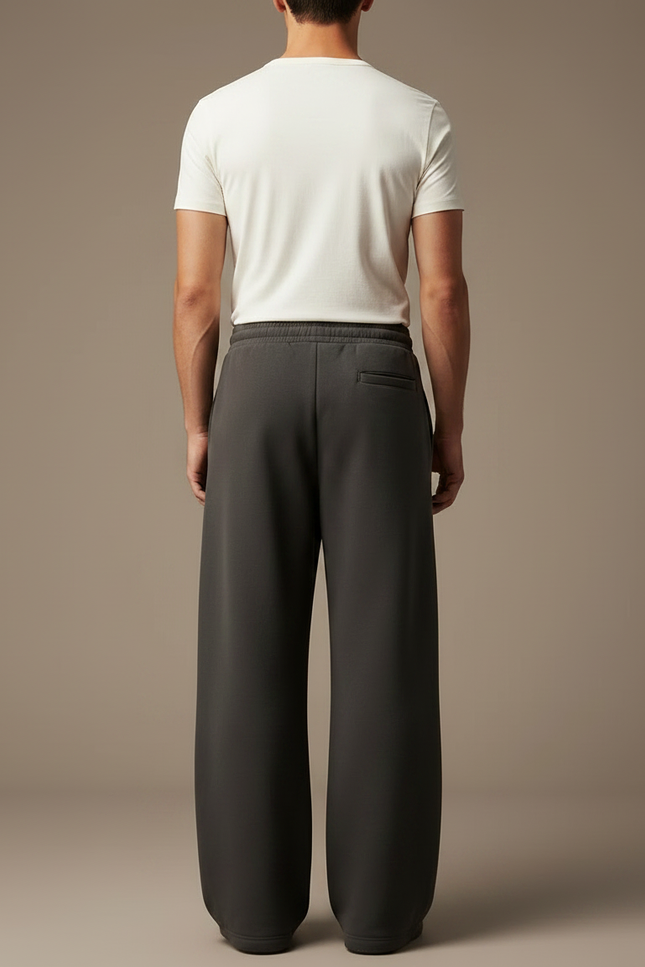 Pantalon Fluide Gris Ample Décontracté Homme Coton - Molleton - vue 2