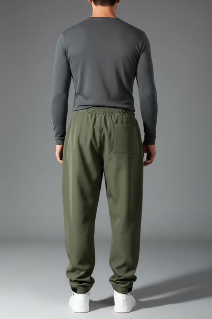 Pantalon Fluide Kaki Ample Sportif Homme Zippé - Polyester - vue 2